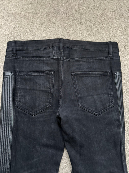 FW15 Saint Laurent by Hedi Slimane Biker Zip Knee D04 Denim Jeans