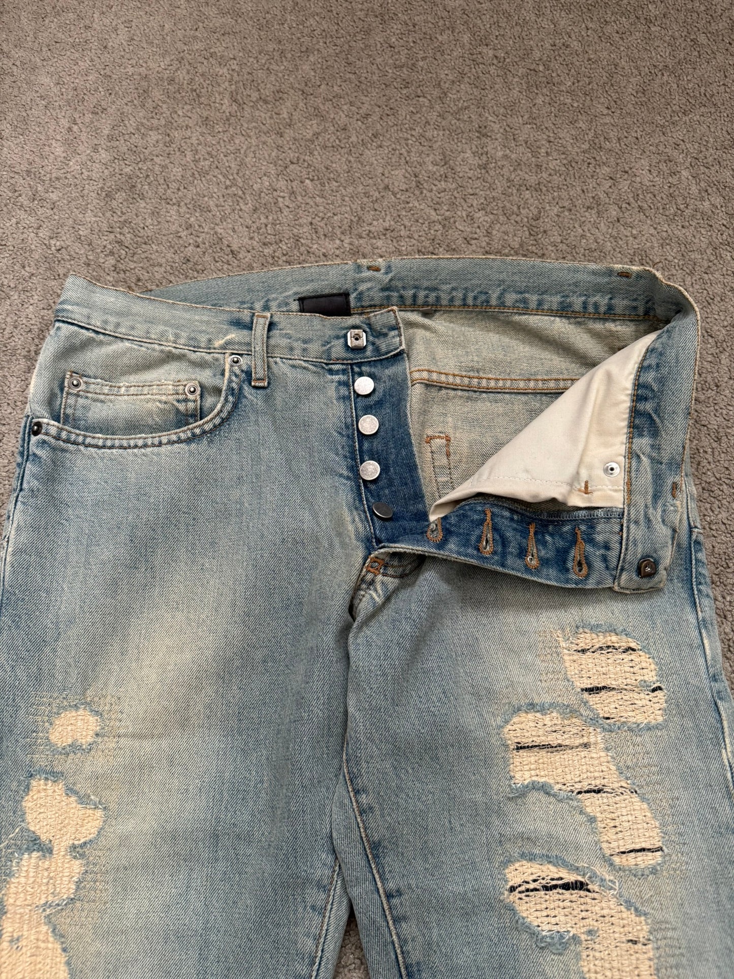SS06 Dior Homme by Hedi Slimane Crash Distressed Denim Jeans