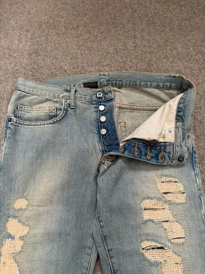 SS06 Dior Homme by Hedi Slimane Crash Distressed Denim Jeans