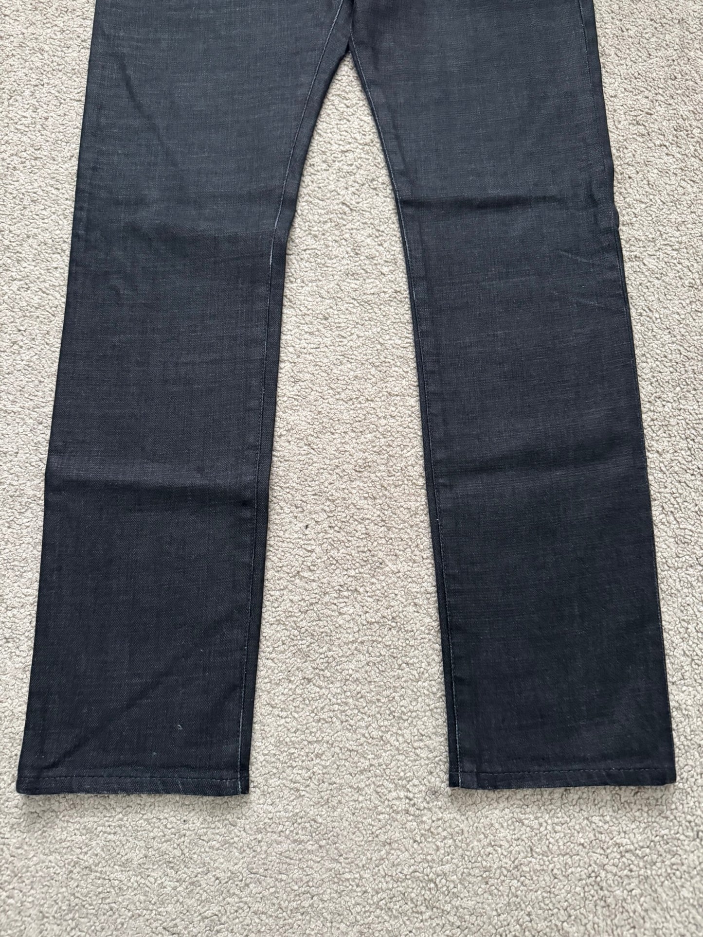 FW13 Saint Laurent by Hedi Slimane Black Waxed D02 Denim Jeans