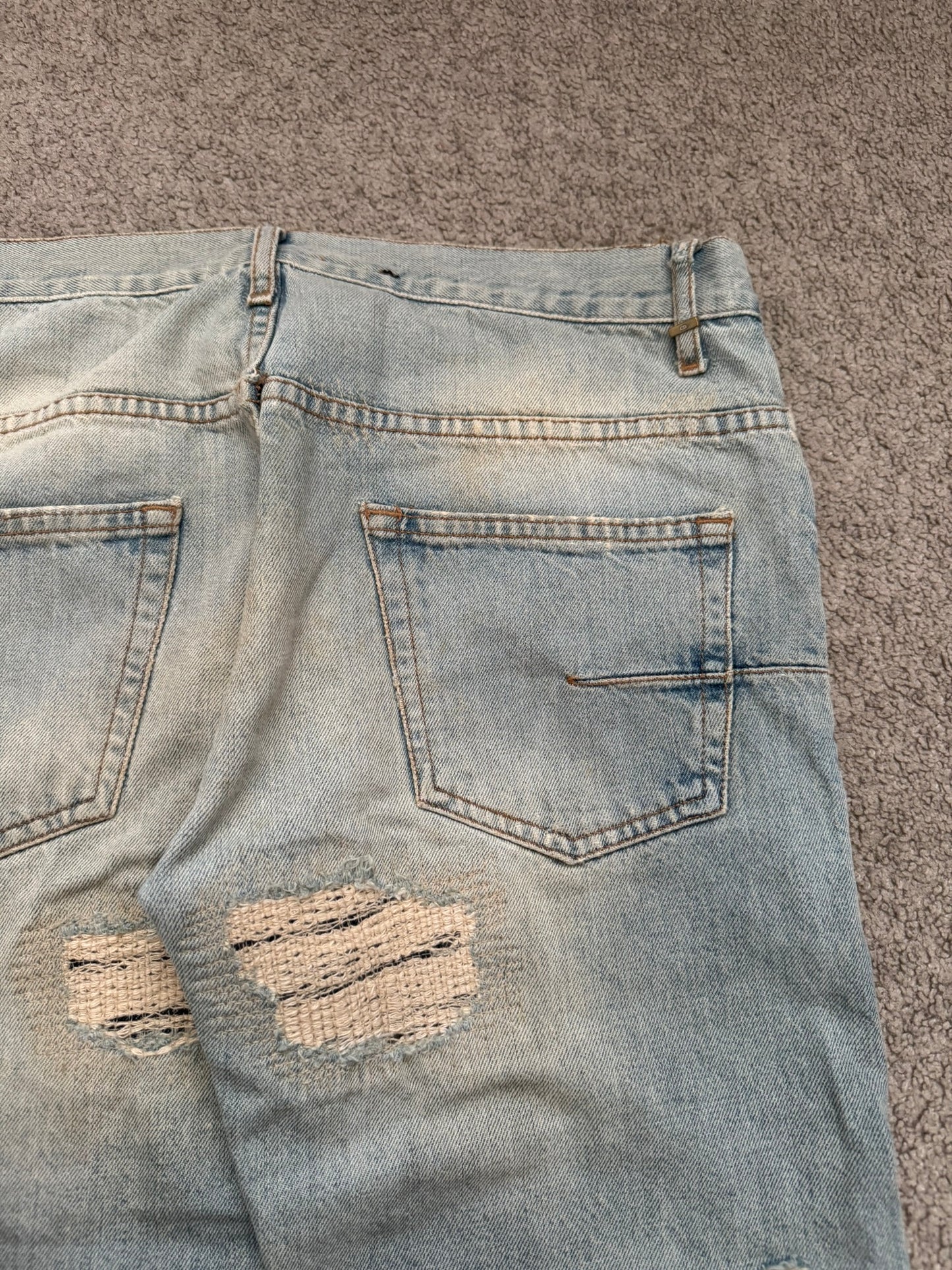 SS06 Dior Homme by Hedi Slimane Crash Distressed Denim Jeans