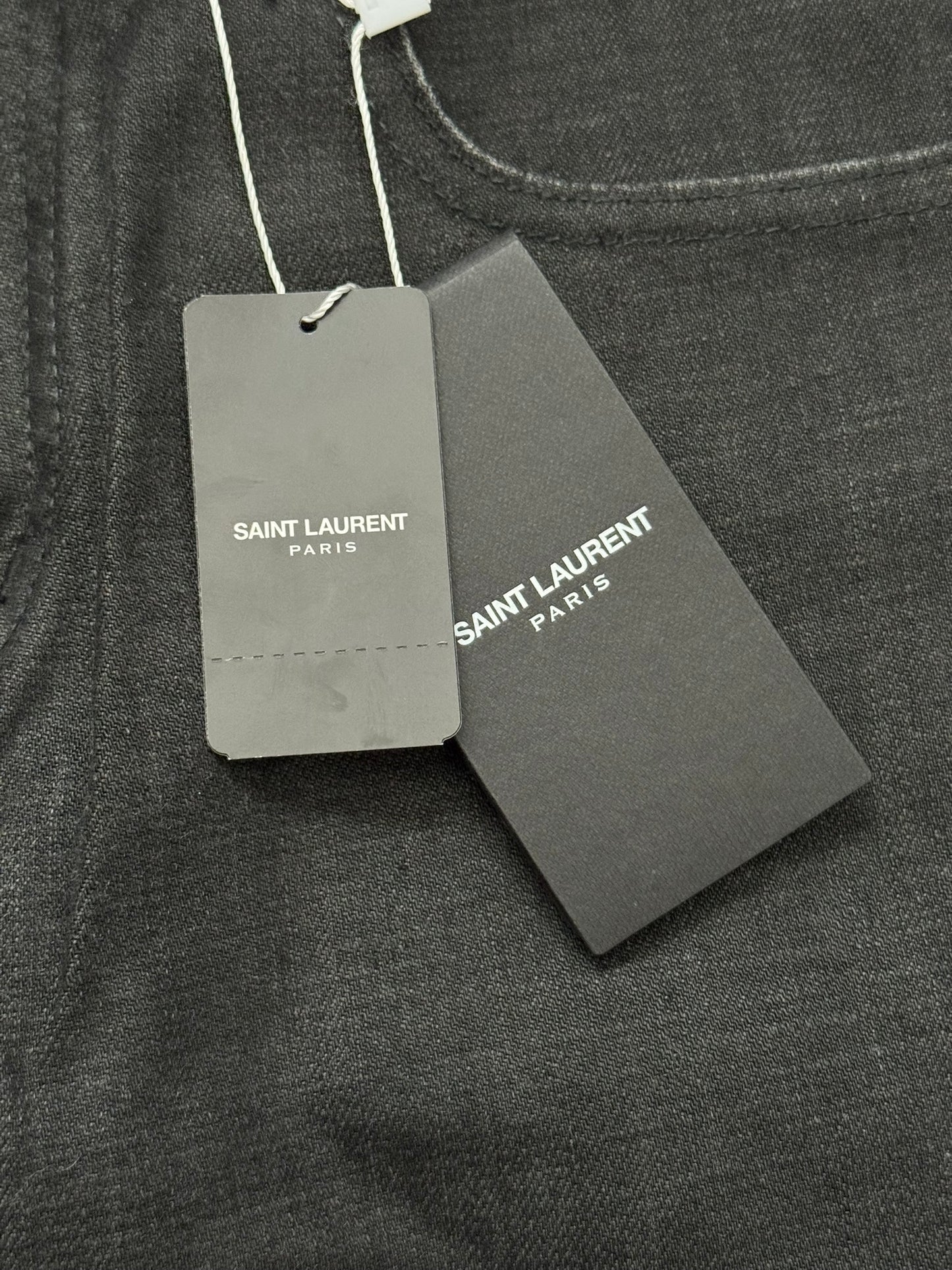 FW13 Saint Laurent by Hedi Slimane Black Waxed D02 Denim Jeans