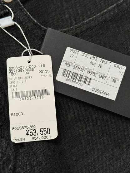 FW13 Saint Laurent by Hedi Slimane Black Waxed D02 Denim Jeans