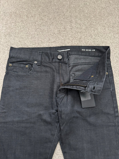 FW13 Saint Laurent by Hedi Slimane Black Waxed D02 Denim Jeans