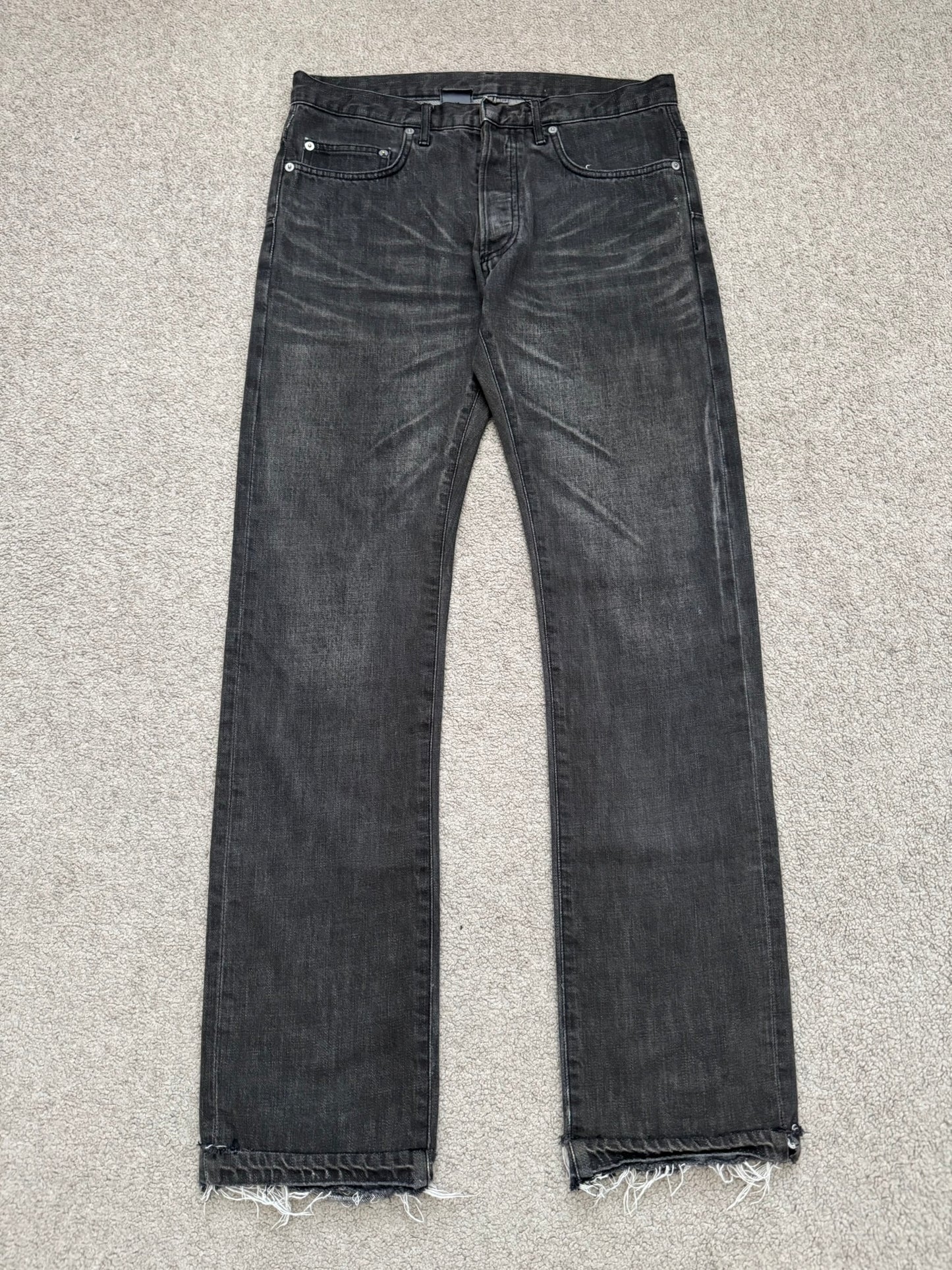 AW04 Dior Homme by Hedi Slimane MIJ Clawmark Grey Denim Jeans