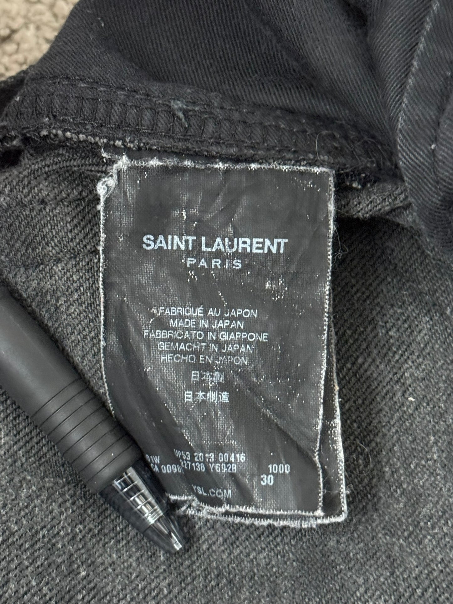 FW13 Saint Laurent by Hedi Slimane Black Waxed D02 Denim Jeans