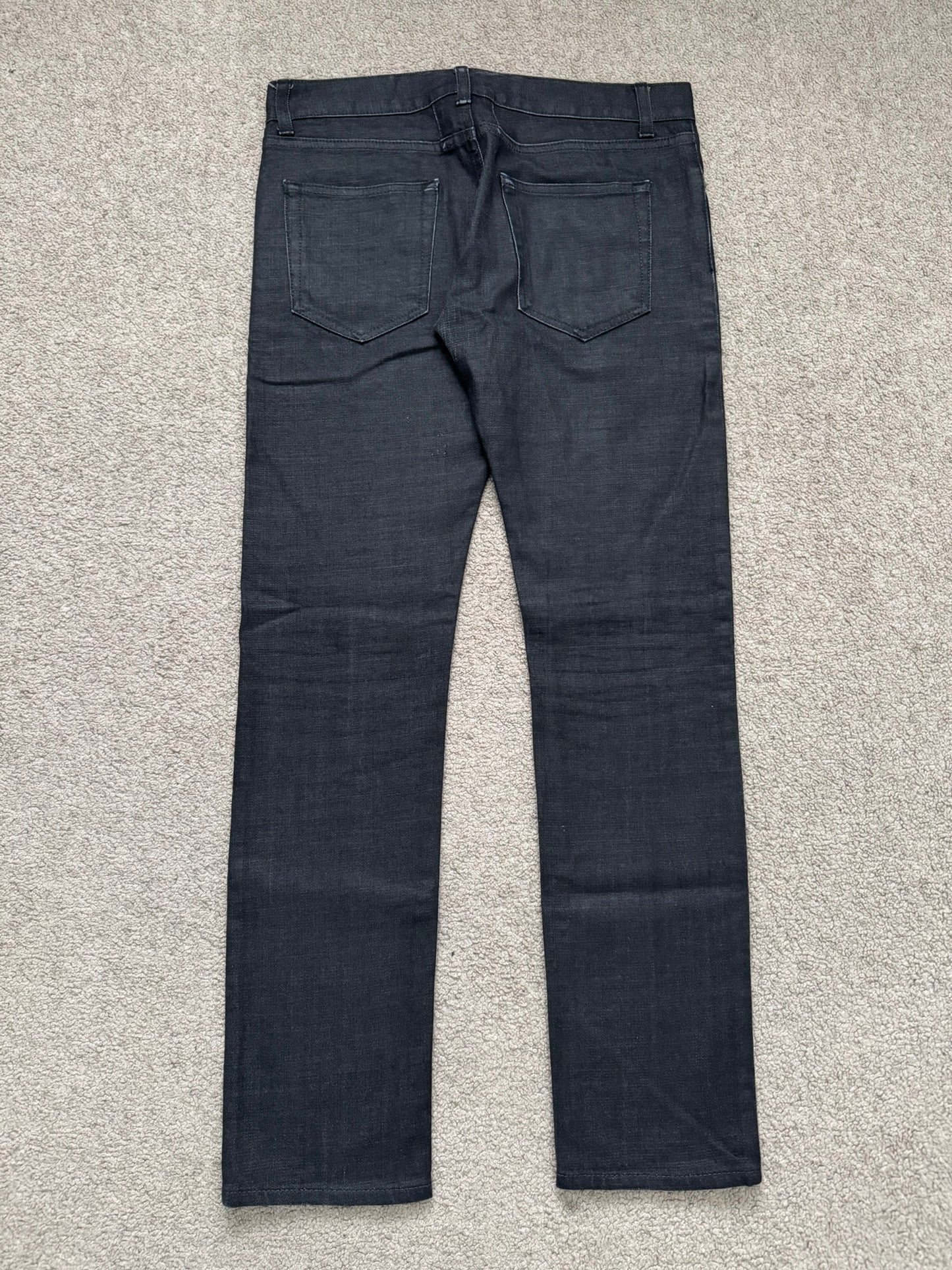 FW13 Saint Laurent by Hedi Slimane Black Waxed D02 Denim Jeans