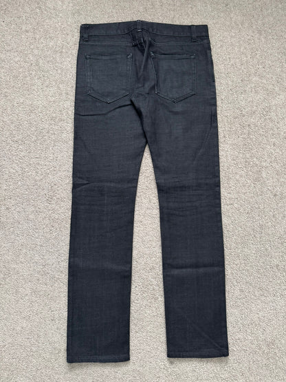 FW13 Saint Laurent by Hedi Slimane Black Waxed D02 Denim Jeans