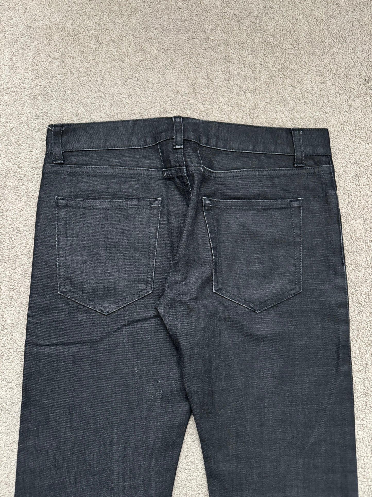 FW13 Saint Laurent by Hedi Slimane Black Waxed D02 Denim Jeans