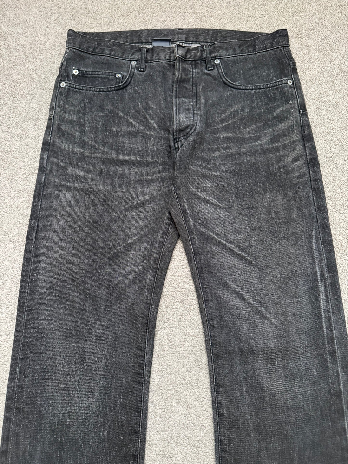 AW04 Dior Homme by Hedi Slimane MIJ Clawmark Grey Denim Jeans