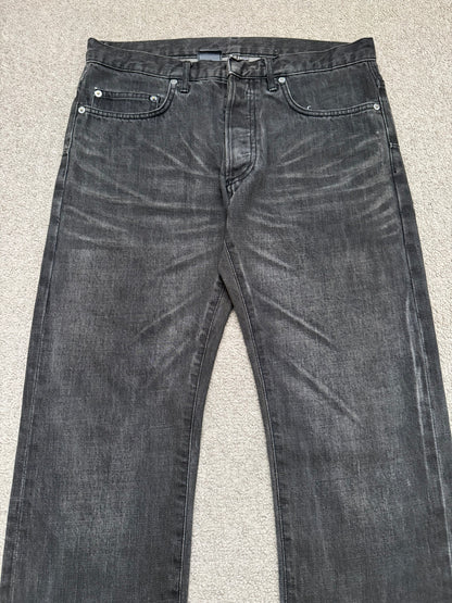 AW04 Dior Homme by Hedi Slimane MIJ Clawmark Grey Denim Jeans