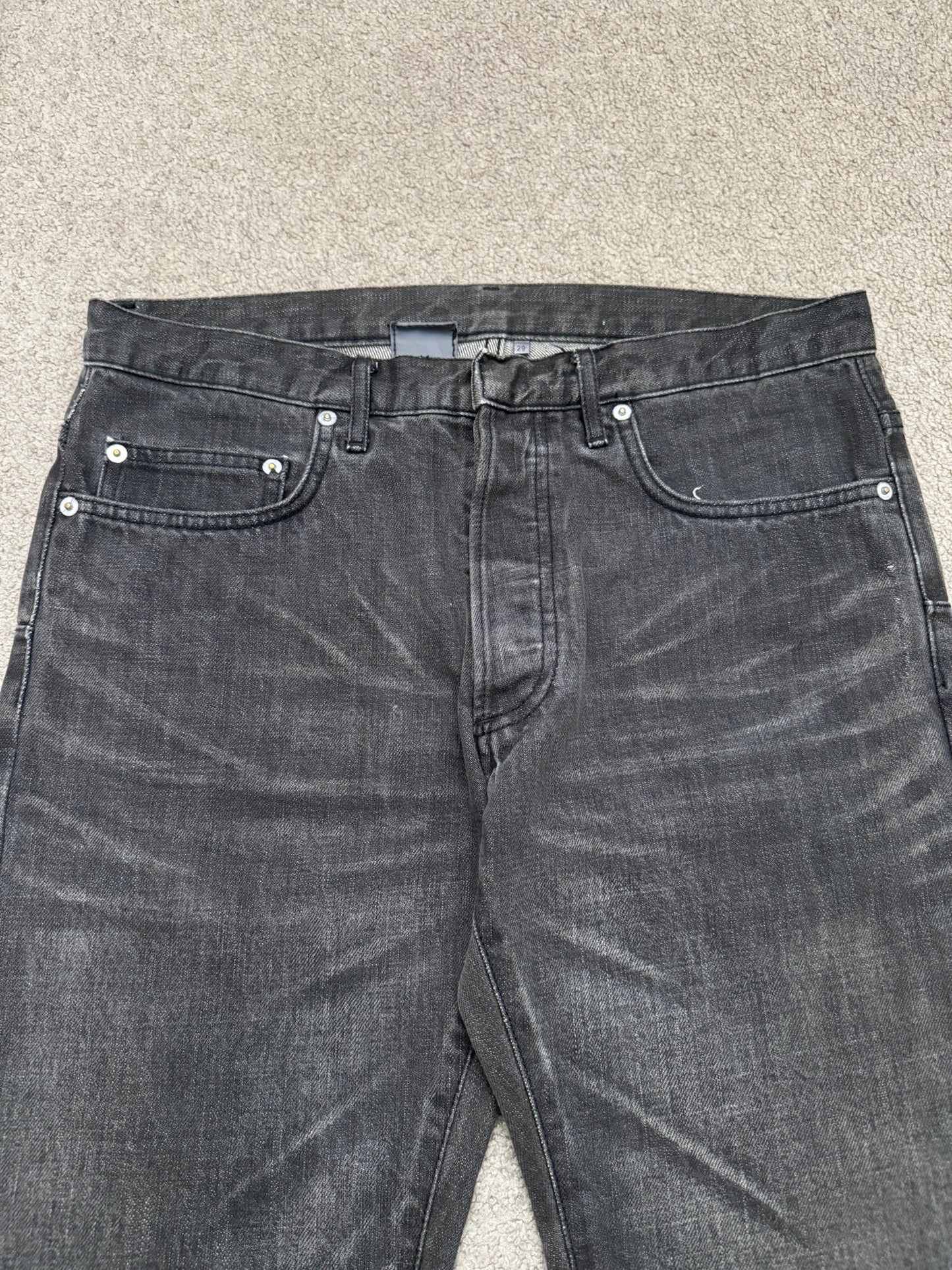 AW04 Dior Homme by Hedi Slimane MIJ Clawmark Grey Denim Jeans
