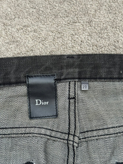 AW04 Dior Homme by Hedi Slimane MIJ Clawmark Grey Denim Jeans
