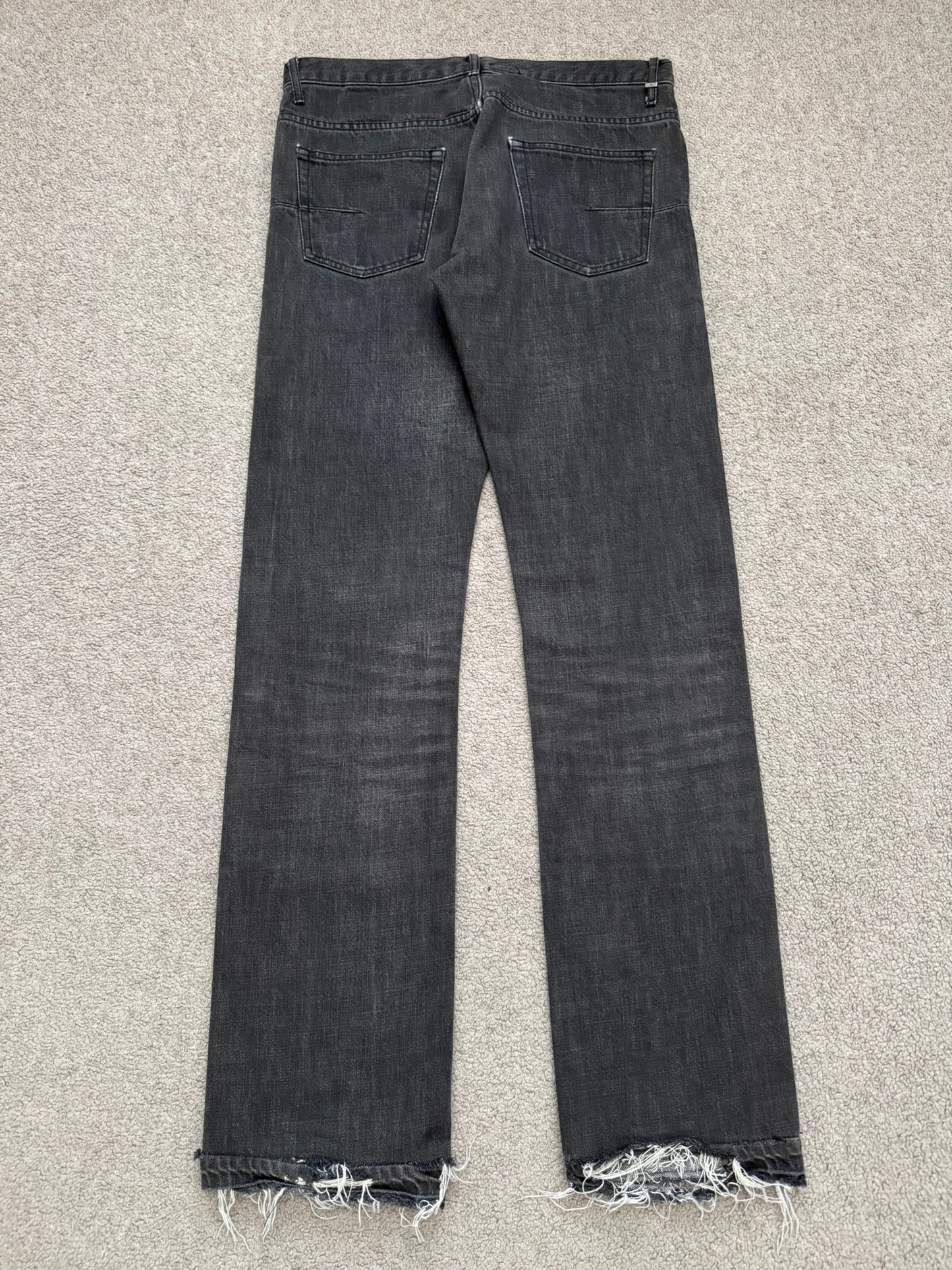 AW04 Dior Homme by Hedi Slimane MIJ Clawmark Grey Denim Jeans