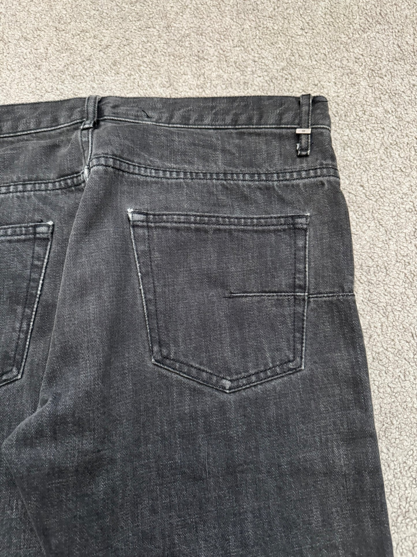 AW04 Dior Homme by Hedi Slimane MIJ Clawmark Grey Denim Jeans