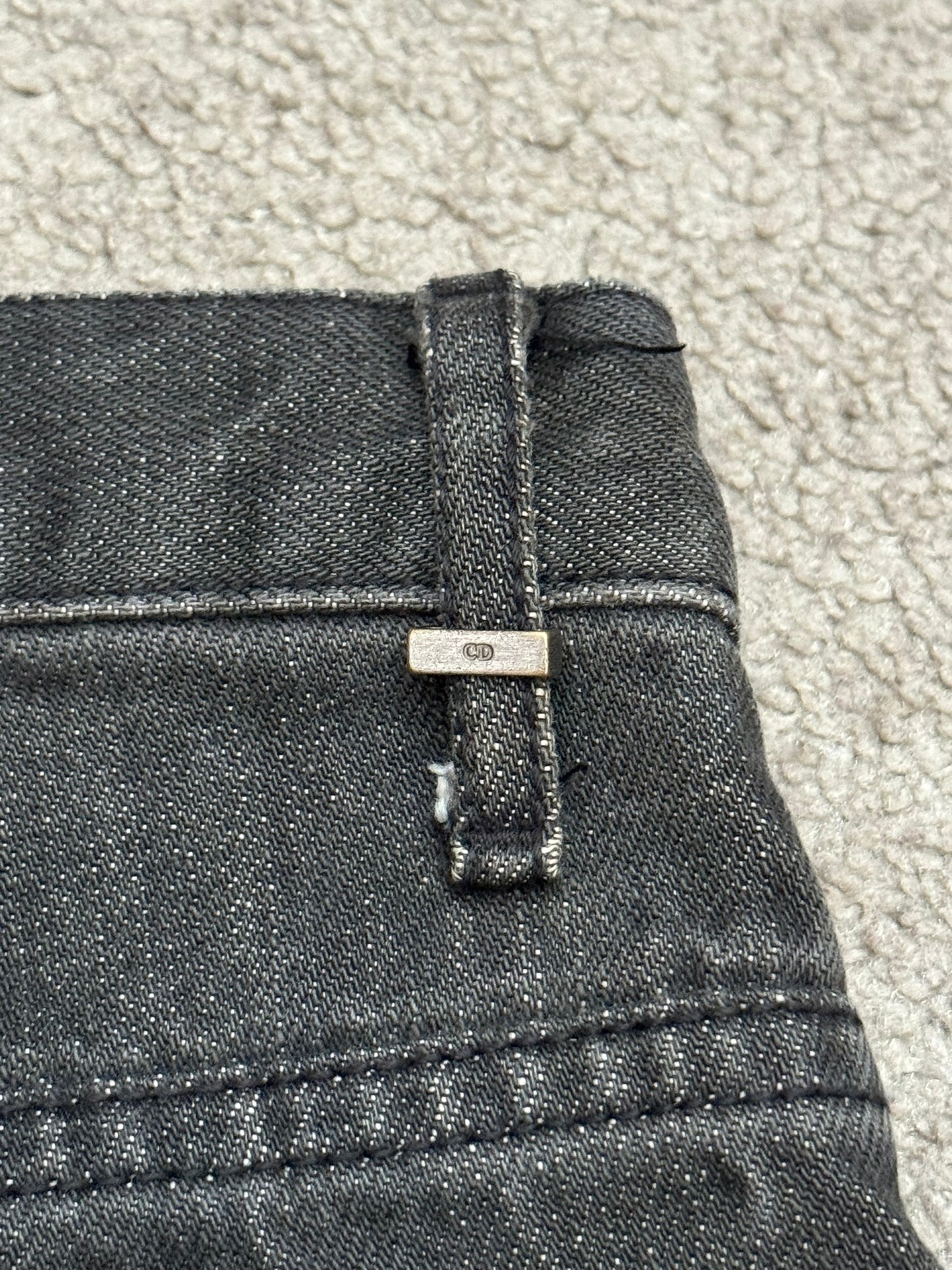 AW04 Dior Homme by Hedi Slimane MIJ Clawmark Grey Denim Jeans