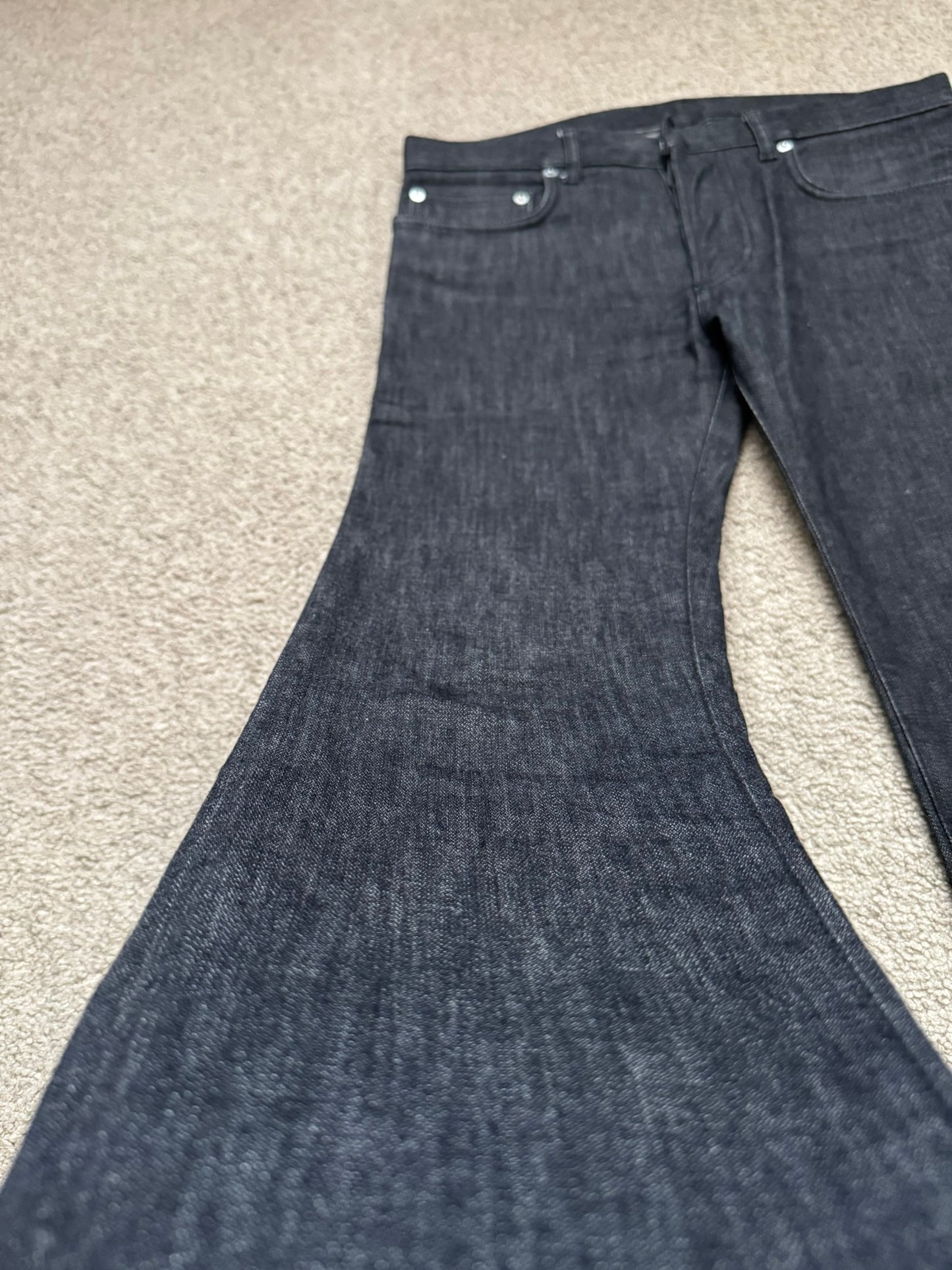 AW06 Dior Homme by Hedi Slimane MIJ Black Glitter Denim Jeans