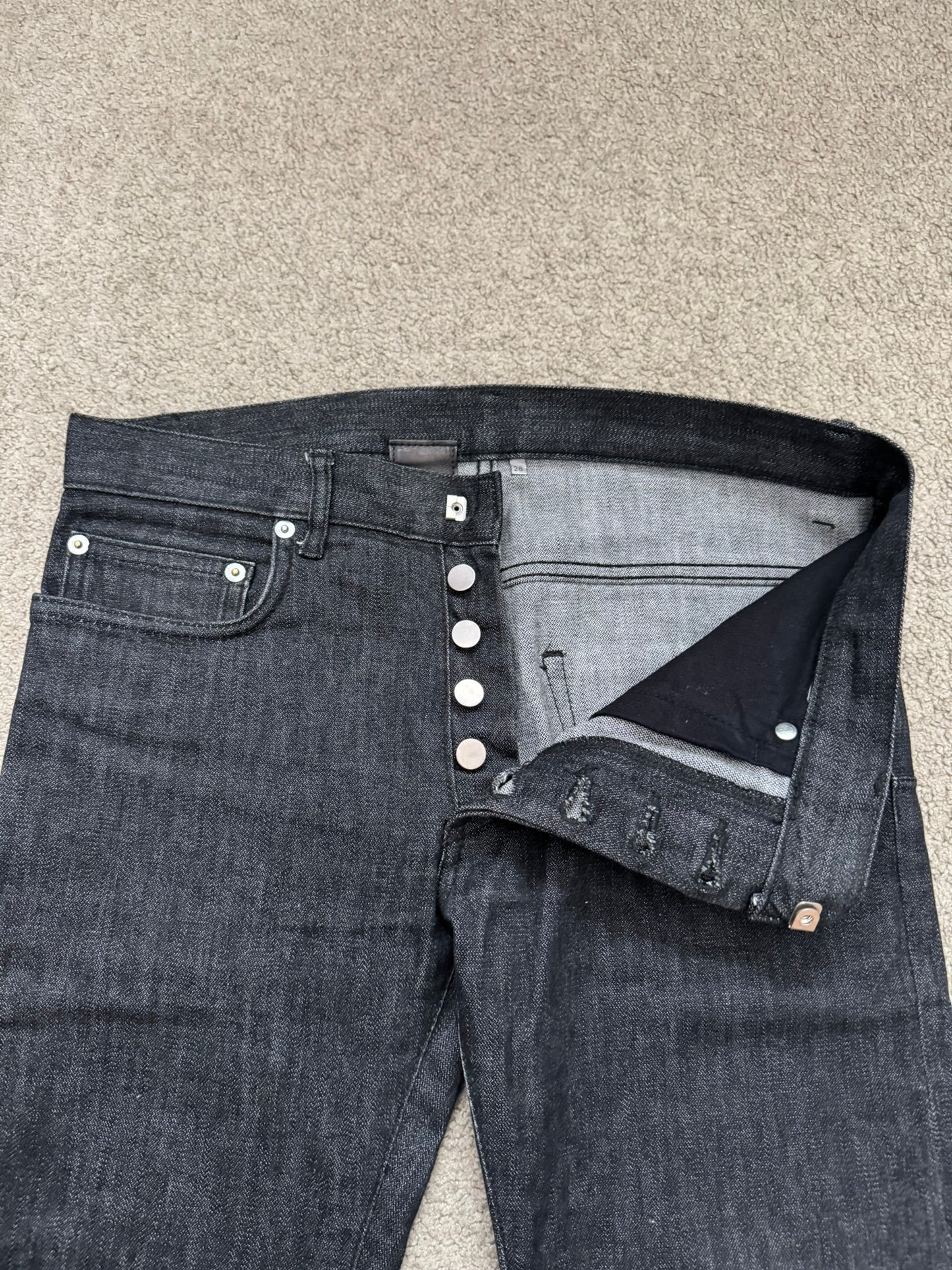 AW06 Dior Homme by Hedi Slimane MIJ Black Glitter Denim Jeans