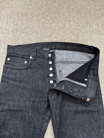 AW06 Dior Homme by Hedi Slimane MIJ Black Glitter Denim Jeans