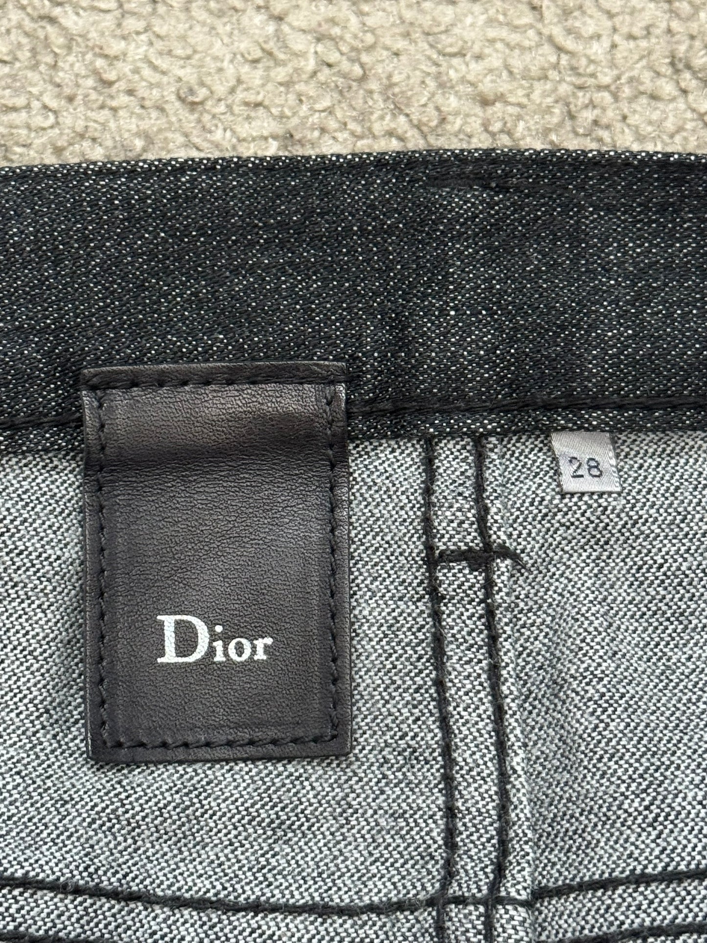 AW06 Dior Homme by Hedi Slimane MIJ Black Glitter Denim Jeans