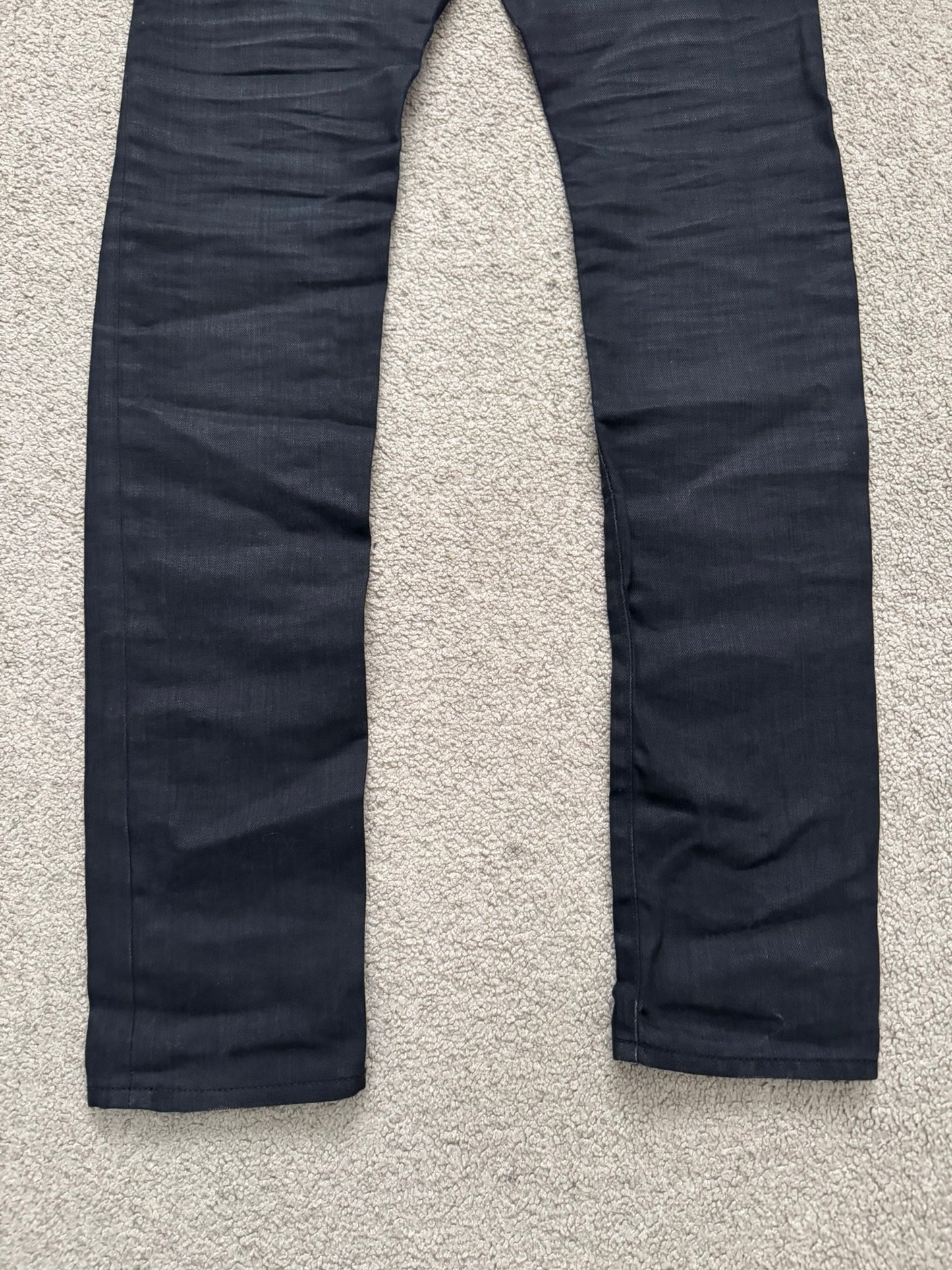 SS16 Saint Laurent by Hedi Slimane Black Waxed D02 Denim Jeans
