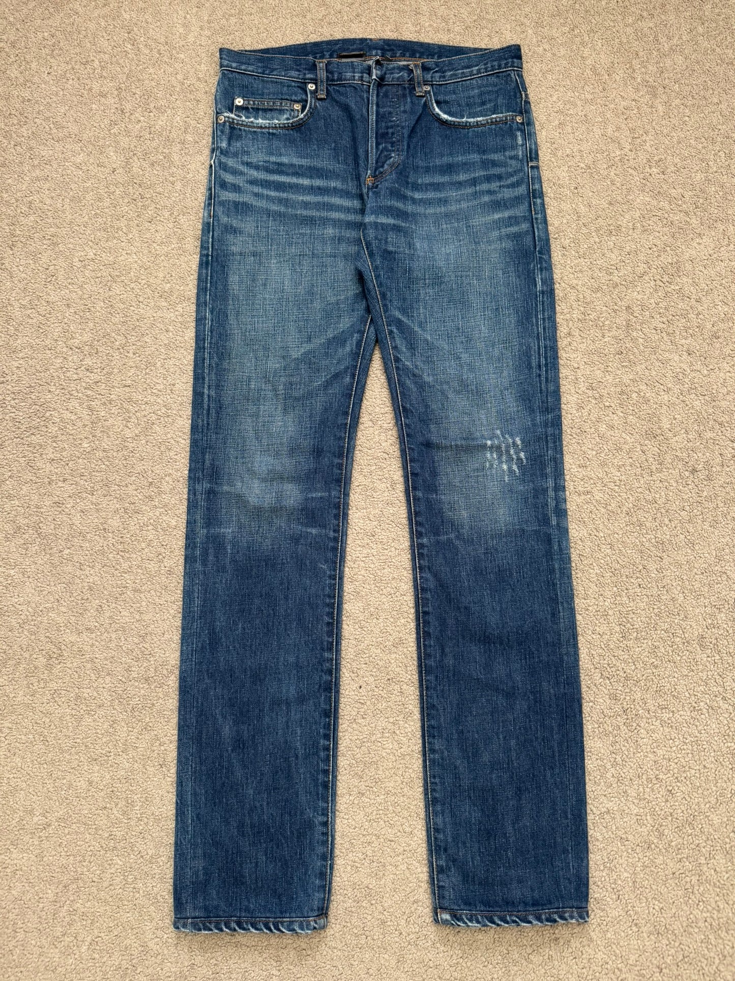 Dior Homme by Hedi Slimane MIJ Clawmark Blue Washed Denim Jeans
