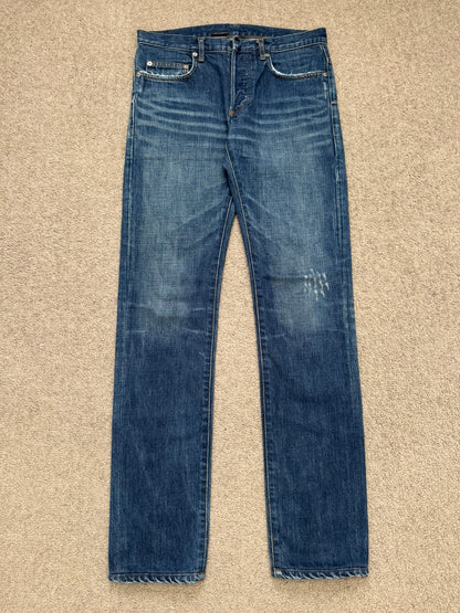 Dior Homme by Hedi Slimane MIJ Clawmark Blue Washed Denim Jeans