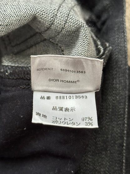 AW06 Dior Homme by Hedi Slimane MIJ Black Glitter Denim Jeans