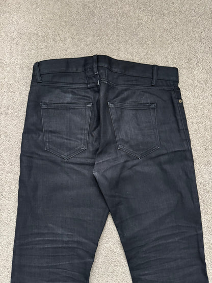 SS16 Saint Laurent by Hedi Slimane Black Waxed D02 Denim Jeans
