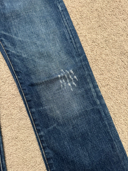 Dior Homme by Hedi Slimane MIJ Clawmark Blue Washed Denim Jeans
