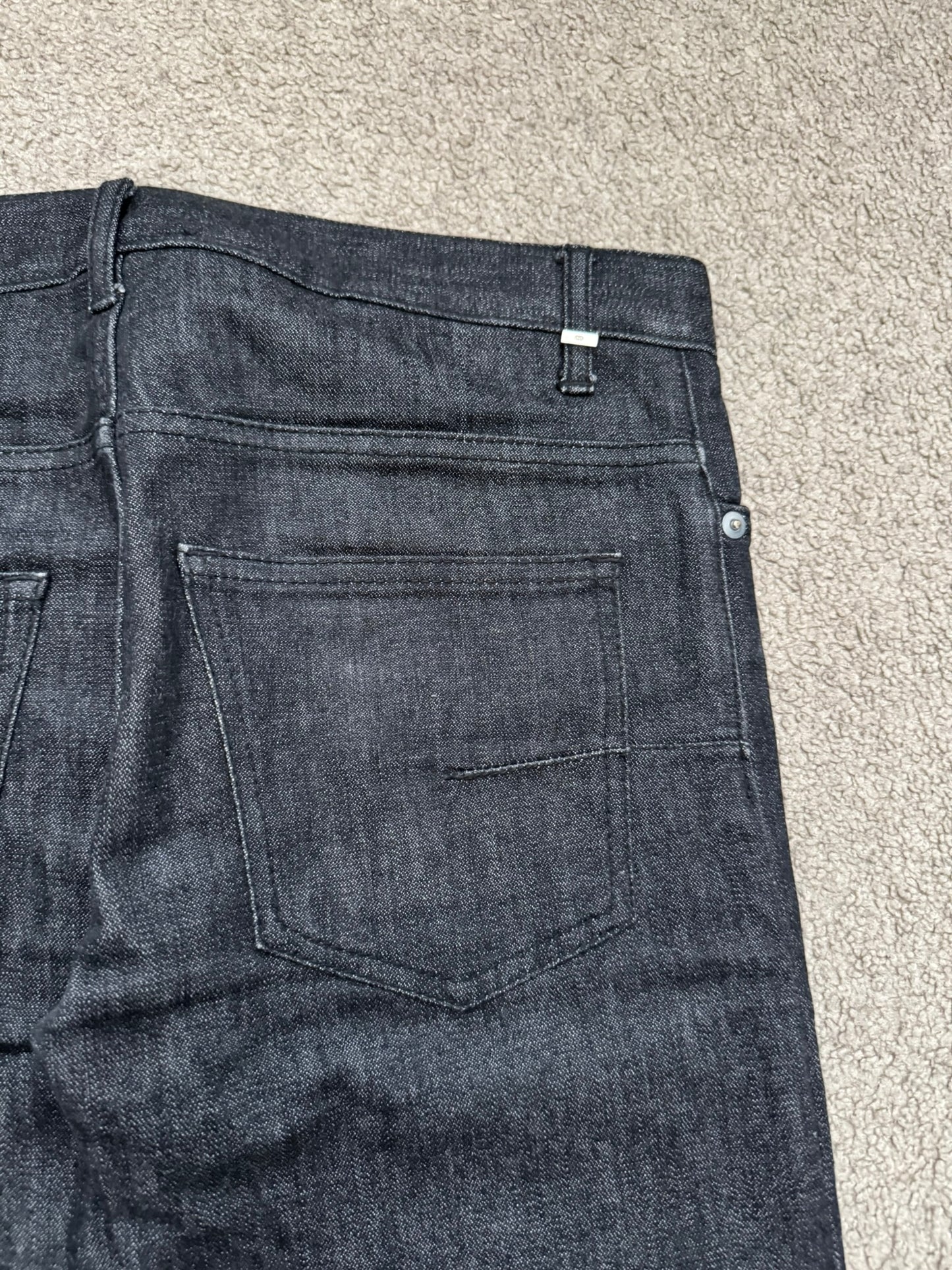 AW06 Dior Homme by Hedi Slimane MIJ Black Glitter Denim Jeans