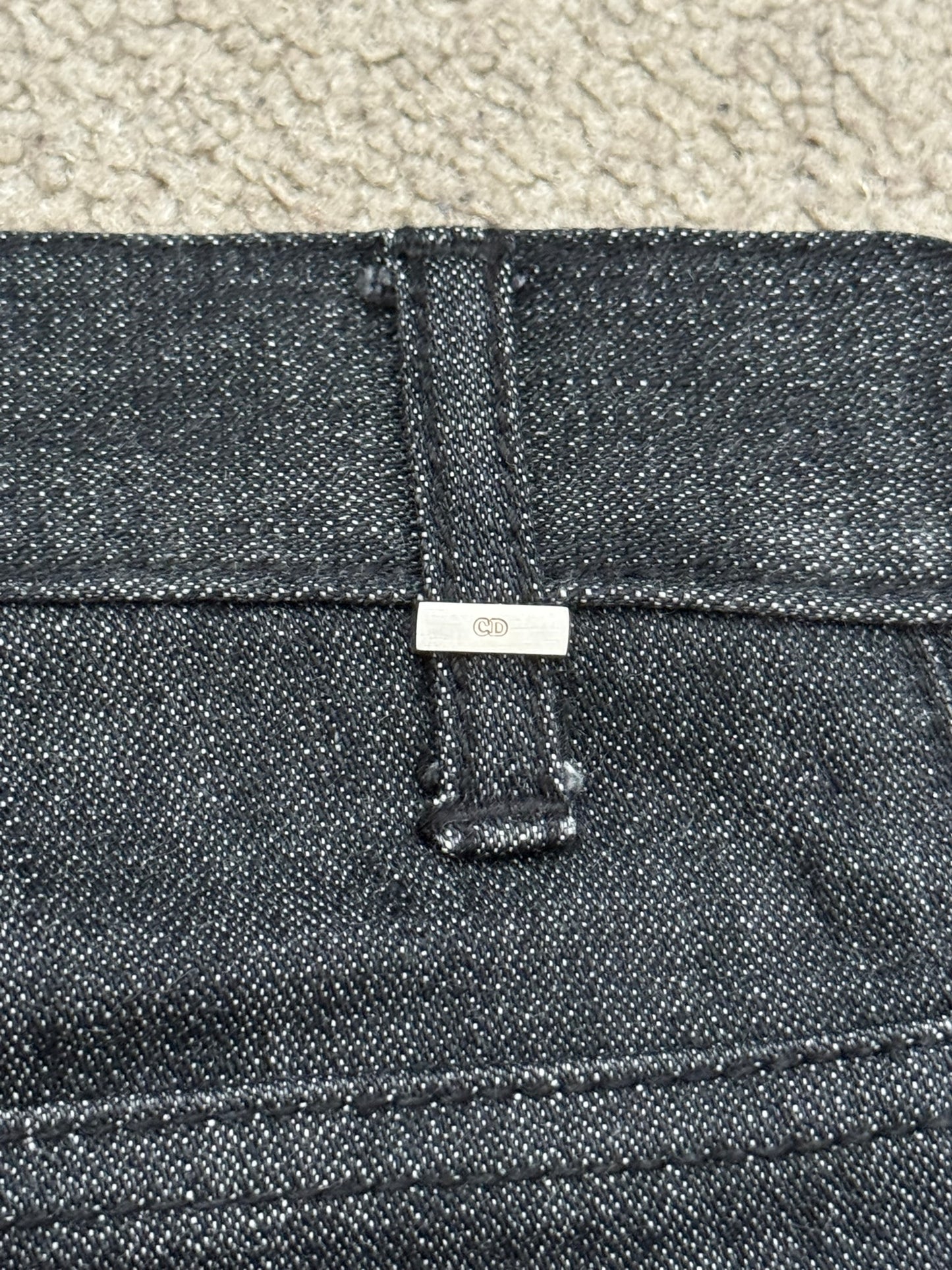 AW06 Dior Homme by Hedi Slimane MIJ Black Glitter Denim Jeans