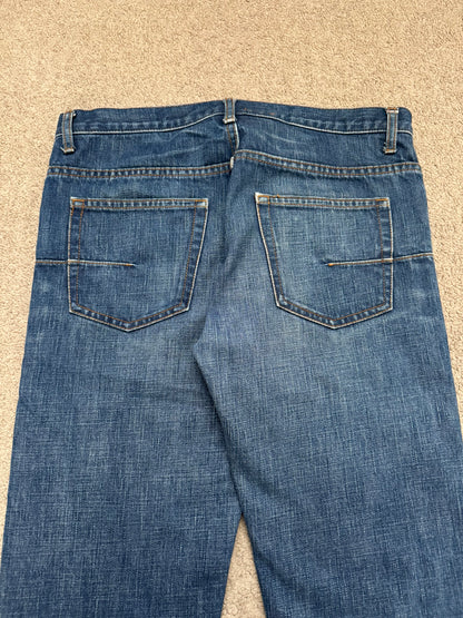 Dior Homme by Hedi Slimane MIJ Clawmark Blue Washed Denim Jeans