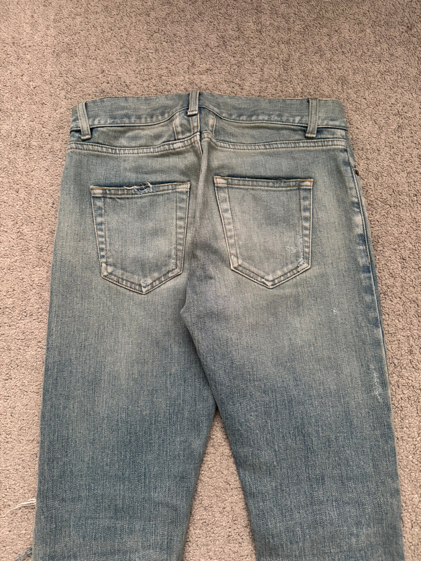 FW16 Saint Laurent by Hedi Slimane Crash Distressed D02 Denim Jeans