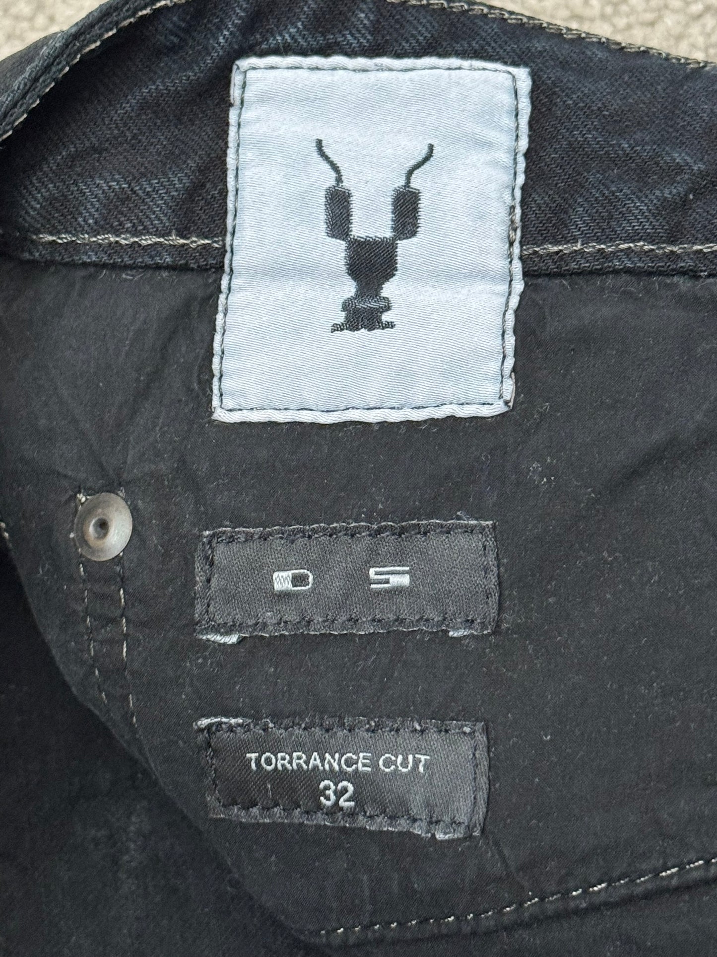SS17 Rick Owens DRKSHDW Black Waxed Torrence Cut Denim Jeans