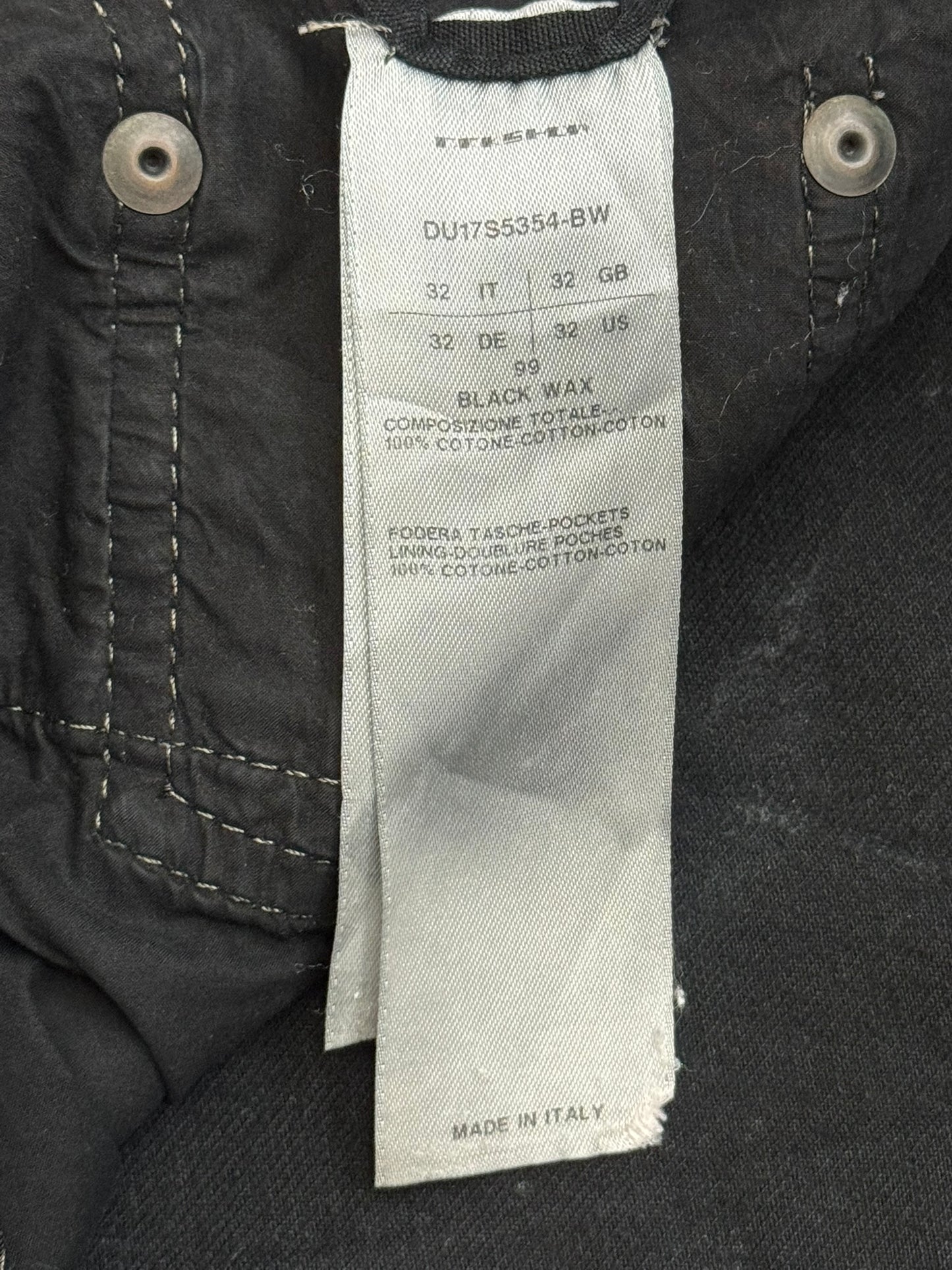SS17 Rick Owens DRKSHDW Black Waxed Torrence Cut Denim Jeans
