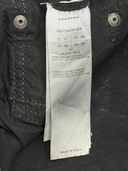 SS17 Rick Owens DRKSHDW Black Waxed Torrence Cut Denim Jeans