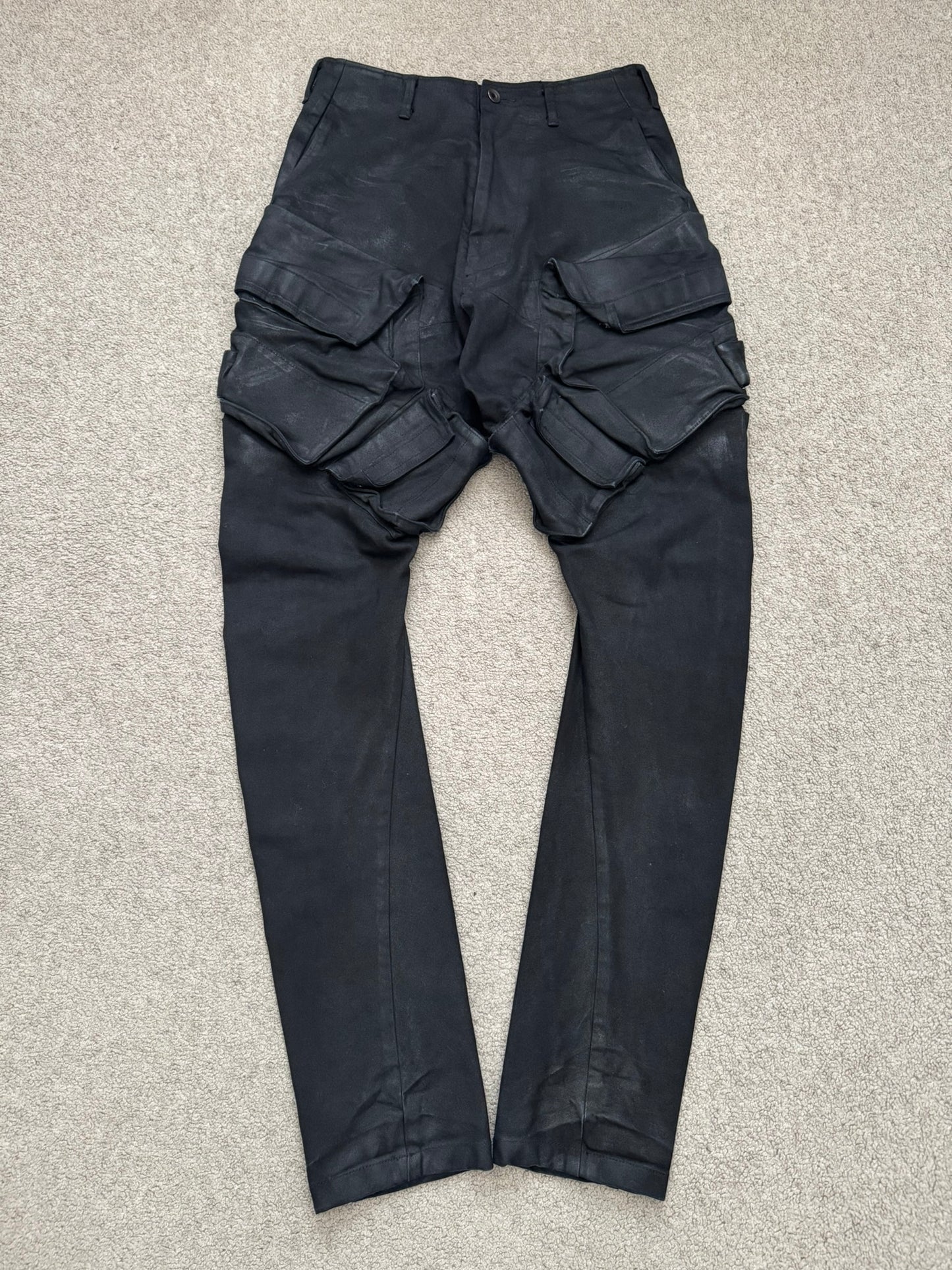 FW16/17 Julius "Beast" Black Waxed Gas Mask Cargo Denim Jeans