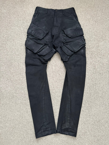 FW16/17 Julius "Beast" Black Waxed Gas Mask Cargo Denim Jeans