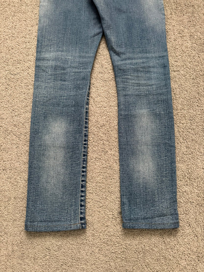 SS15 Saint Laurent by Hedi Slimane Repair Knee Slit D02 Denim Jeans