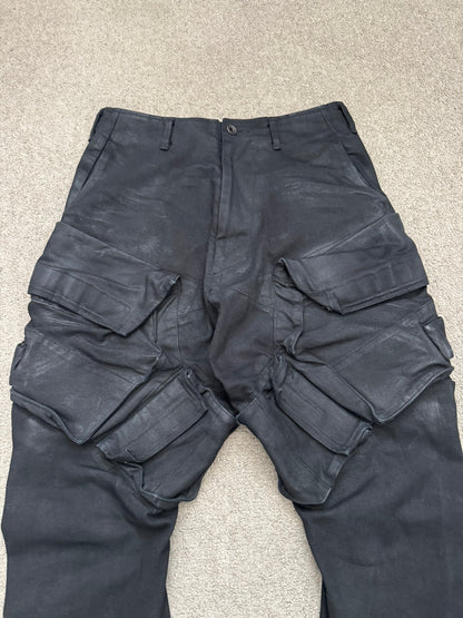 FW16/17 Julius "Beast" Black Waxed Gas Mask Cargo Denim Jeans