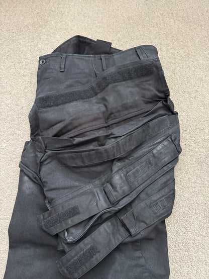 FW16/17 Julius "Beast" Black Waxed Gas Mask Cargo Denim Jeans