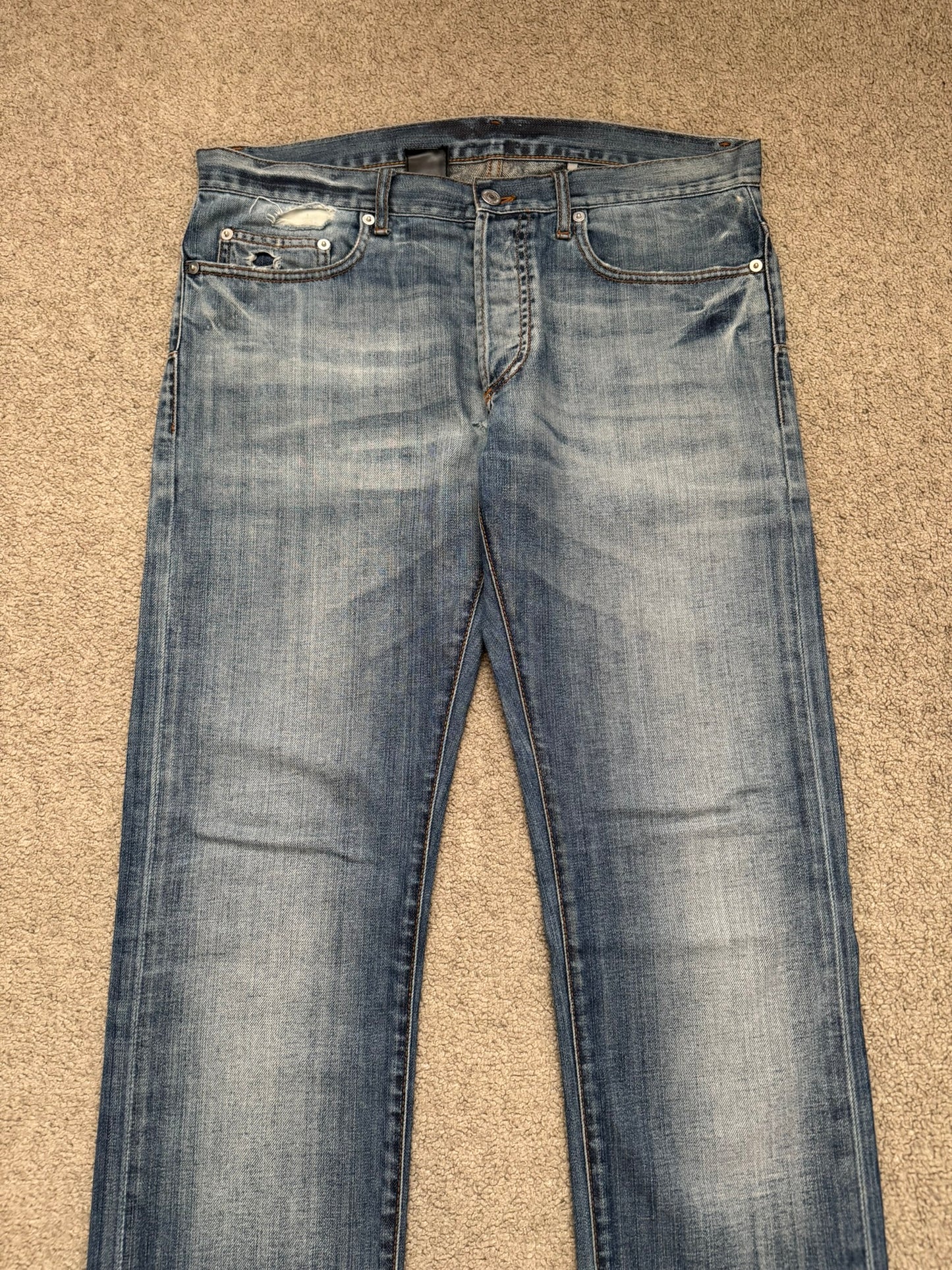 SS08 Dior Homme by Kris Van Assche Washed Blue Denim Jeans