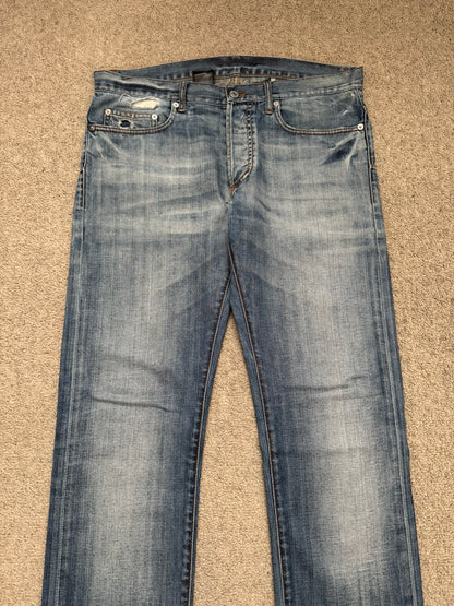 SS08 Dior Homme by Kris Van Assche Washed Blue Denim Jeans