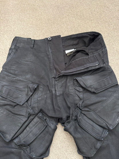 FW16/17 Julius "Beast" Black Waxed Gas Mask Cargo Denim Jeans