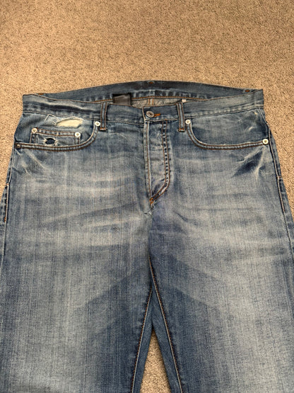 SS08 Dior Homme by Kris Van Assche Washed Blue Denim Jeans