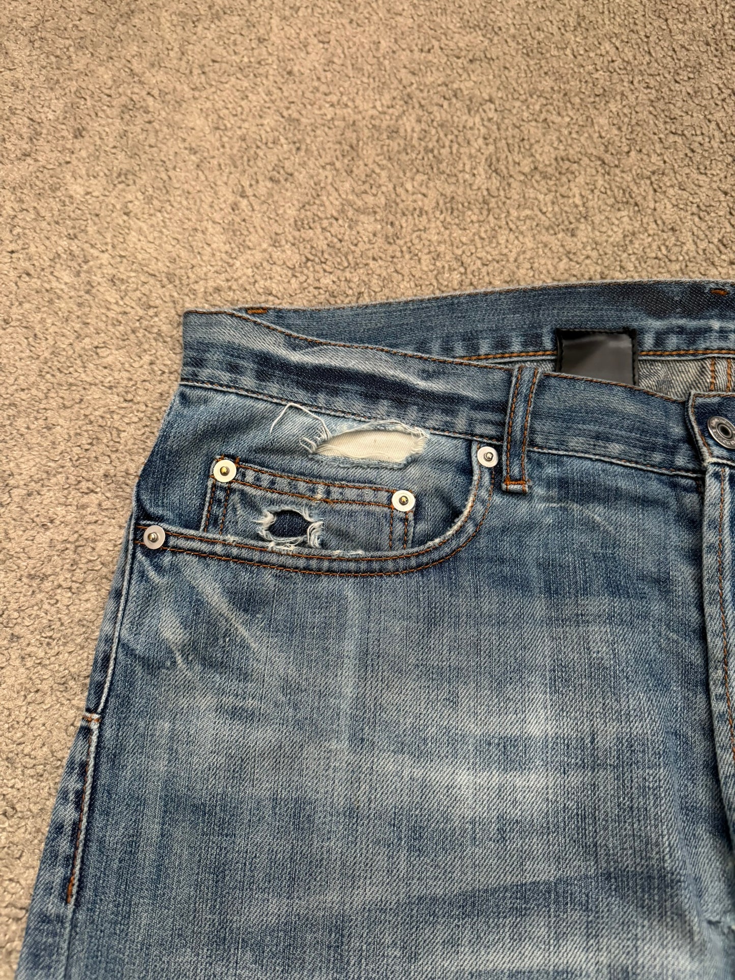 SS08 Dior Homme by Kris Van Assche Washed Blue Denim Jeans