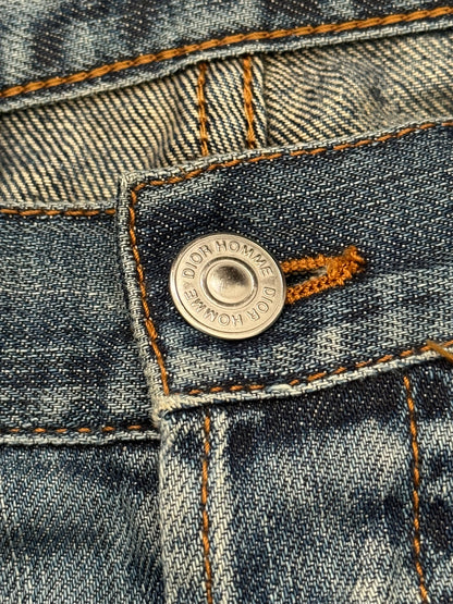 SS08 Dior Homme by Kris Van Assche Washed Blue Denim Jeans