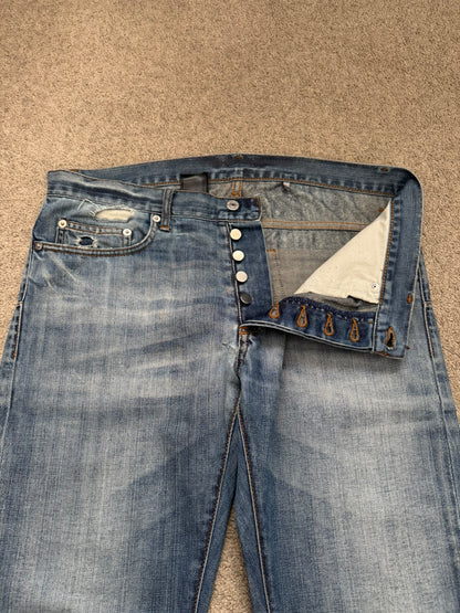 SS08 Dior Homme by Kris Van Assche Washed Blue Denim Jeans