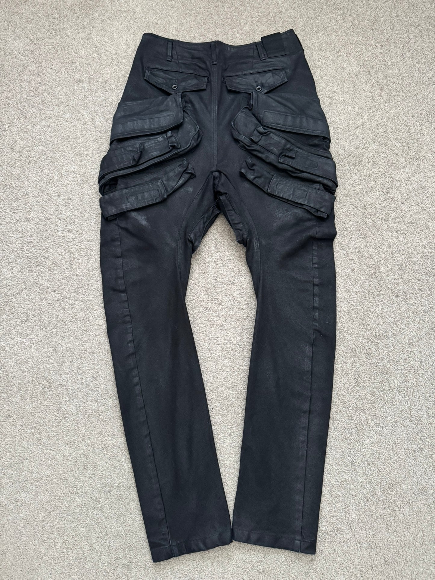 FW16/17 Julius "Beast" Black Waxed Gas Mask Cargo Denim Jeans